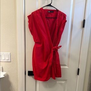 Zara Red Wrap romper